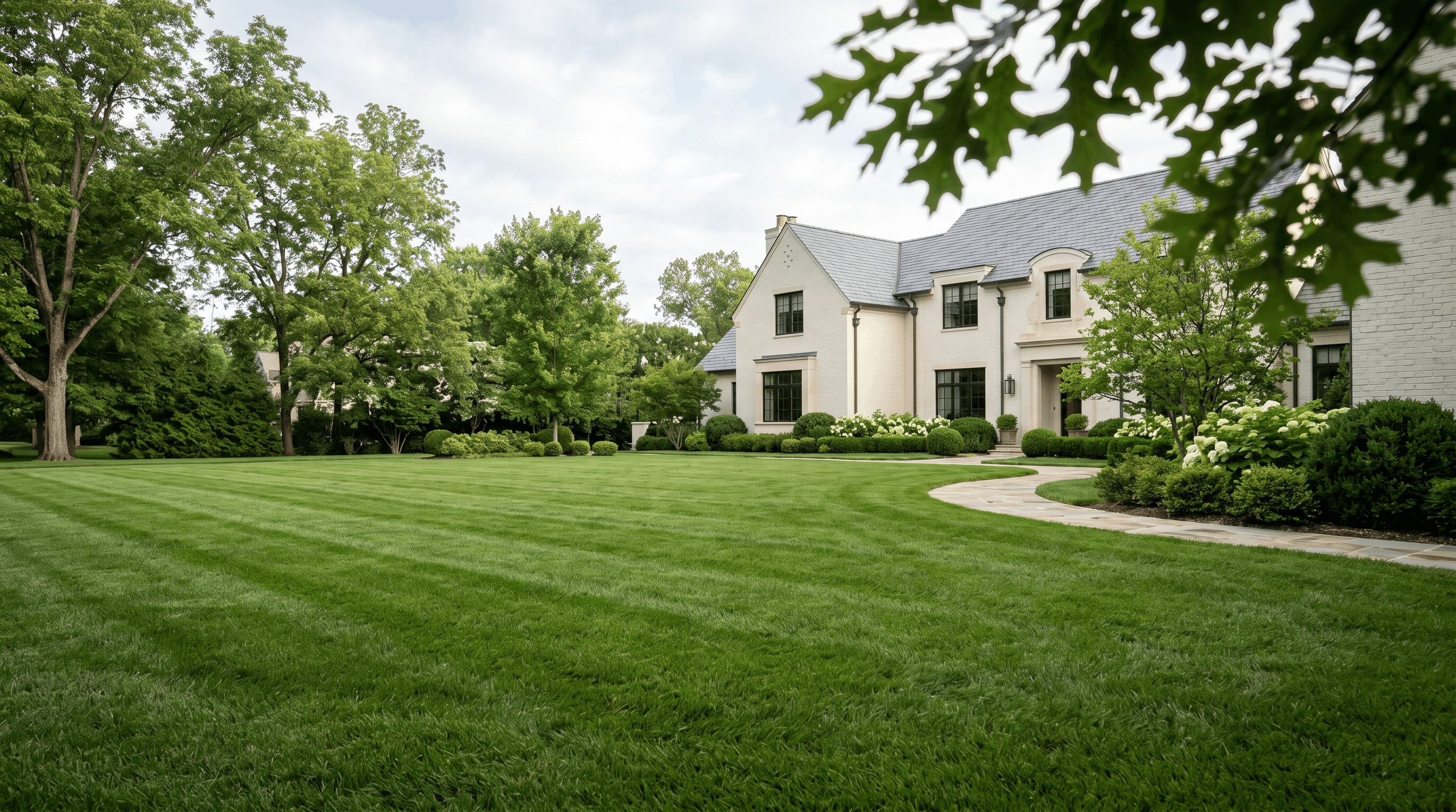 A back yard enjoyed at peak season, the result of a treated property