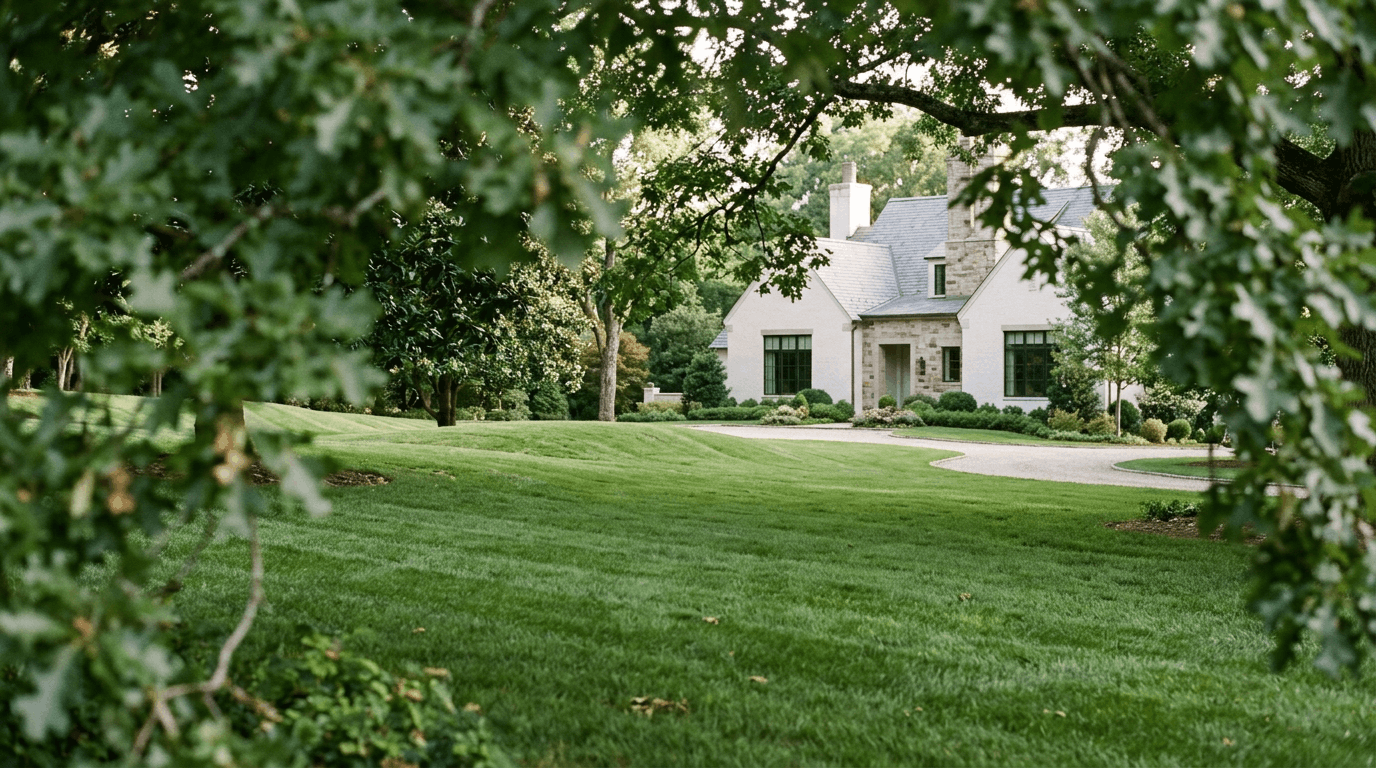 A healthy Middle Tennessee lawn under preventive fungicide