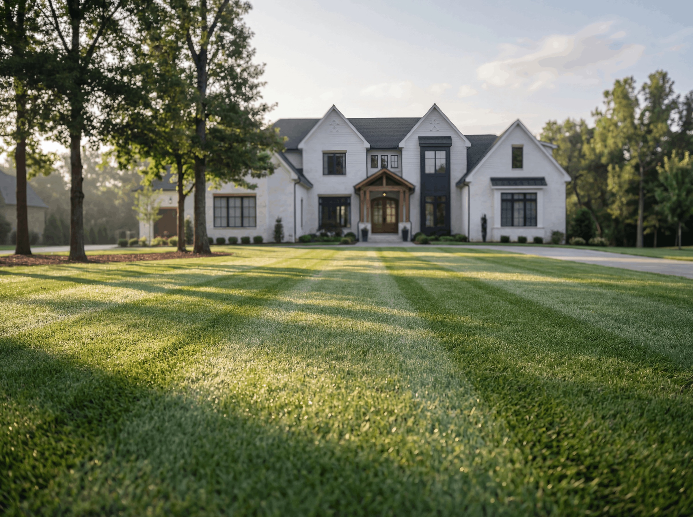A Brentwood farmhouse lawn