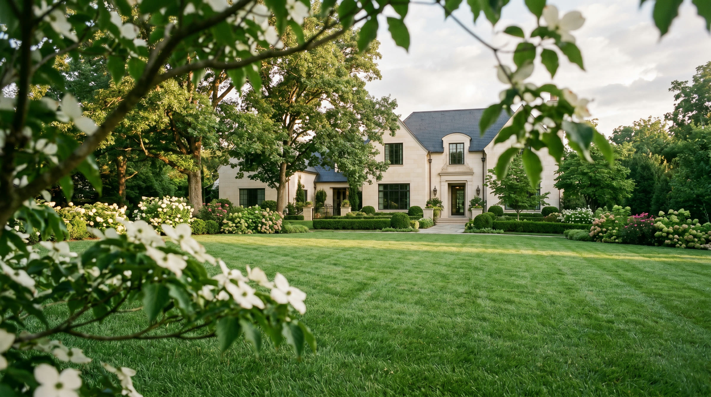 A Brentwood estate with a dense, freshly striped Pure Turf lawn